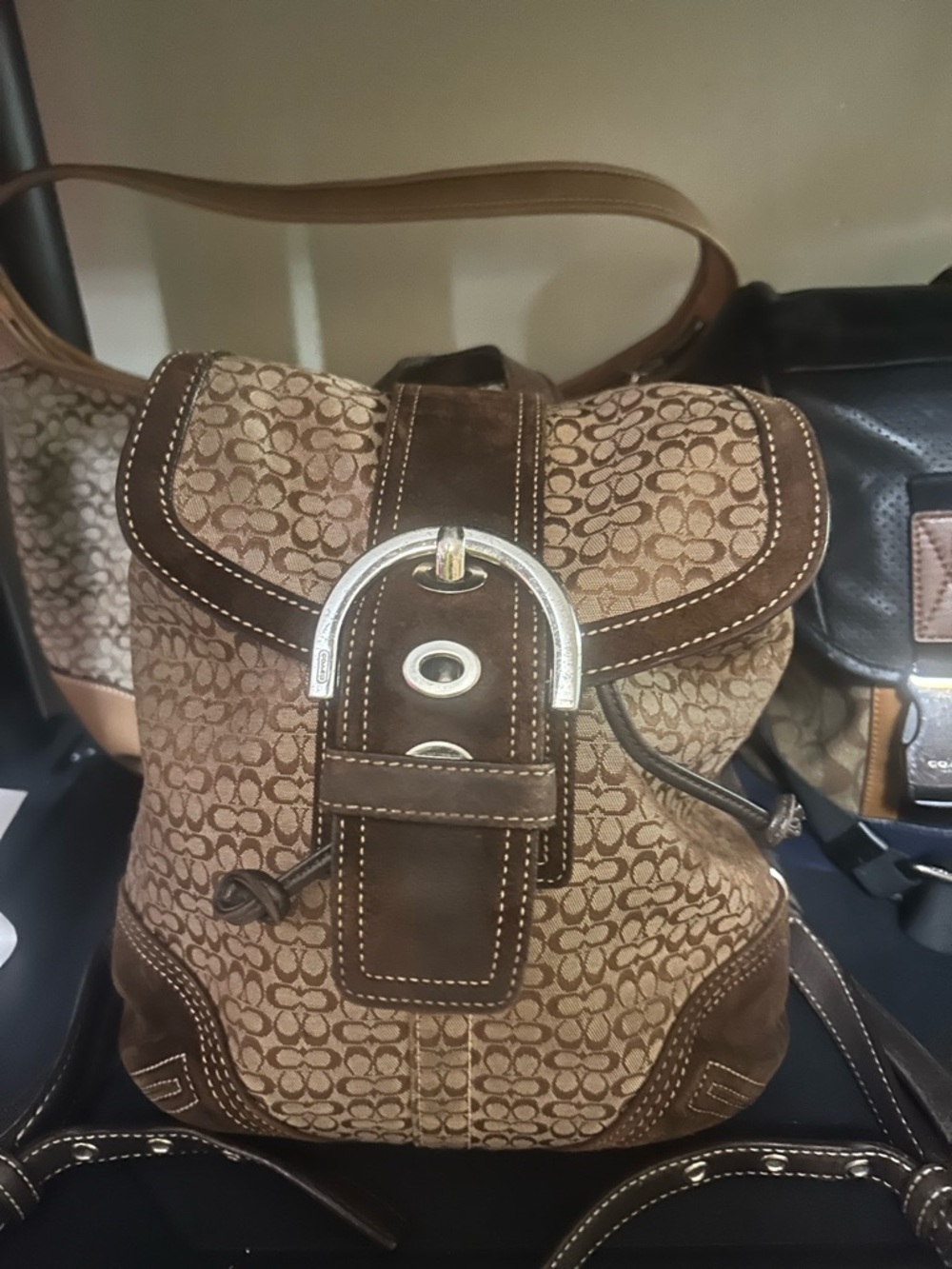 Vintage Coach Soho backpack Signature Monogram Brown Canvas Backpack